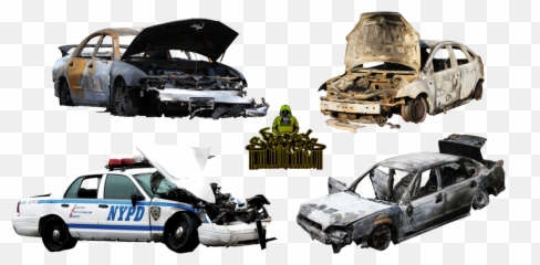 Burnt Out Cars And A Destroyed Image - Destroyed Police Car Png Emoji,Police Car Emoji