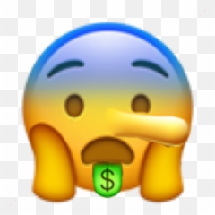 Emoji Money Lying Worried Sticker By Lilly - Happy,Worried Emoticon