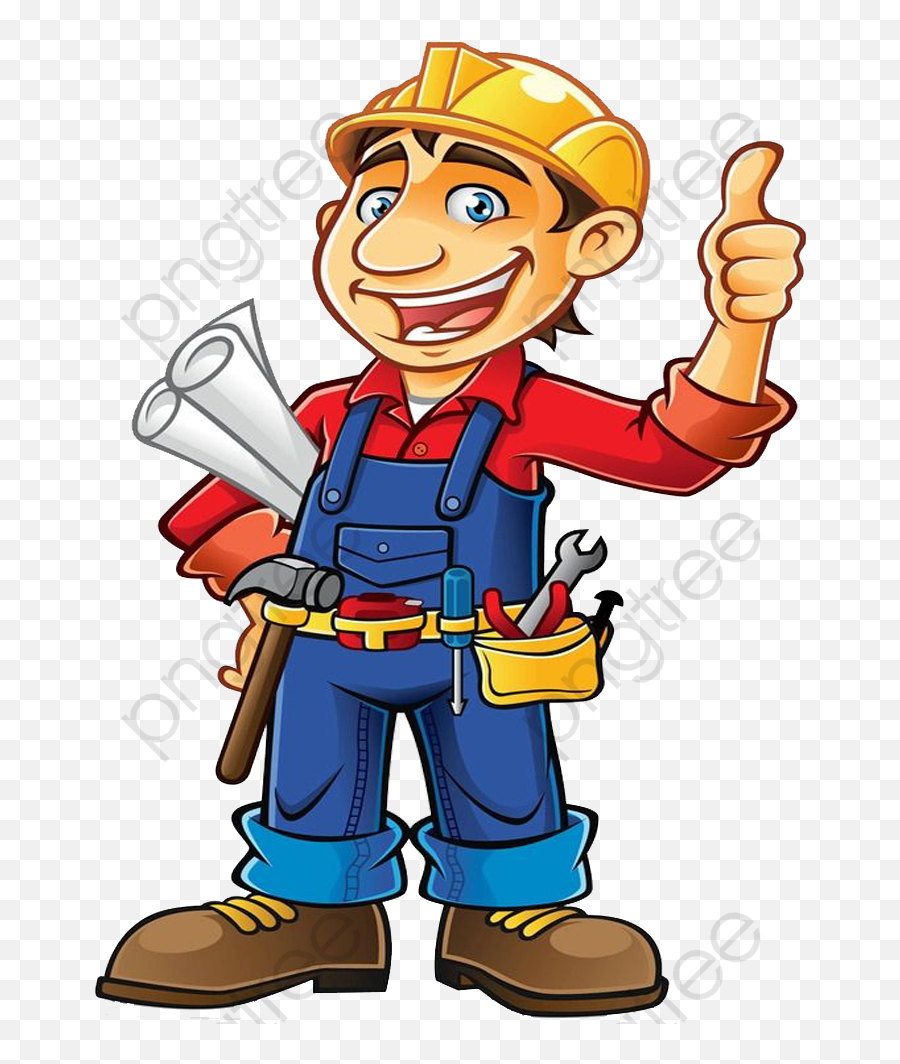 Cartoon Builder Commercial - Construction Worker Clipart Png Construction Worker Emoji,Schick Emoji Commercial