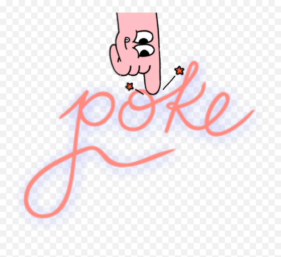 Mq Pink Poke Finger Word Sticker By Marras - Dot Emoji,Poke Emoji