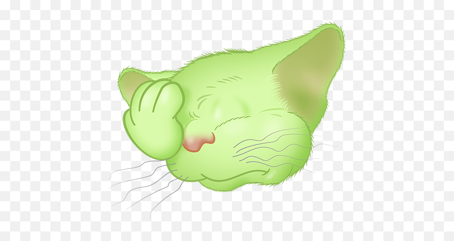 Green Cat Emoji By Yann Le Roux - Soft,Photoshop Cat With Emoji For Feet