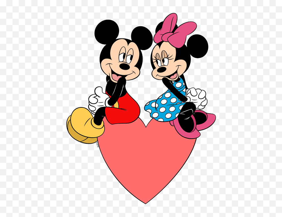 Minnie Mouse Valentine Day Png U0026 Free Minnie Mouse Valentine - Mickey And Minnie Sitting On Heart Emoji,Emotions Mickey