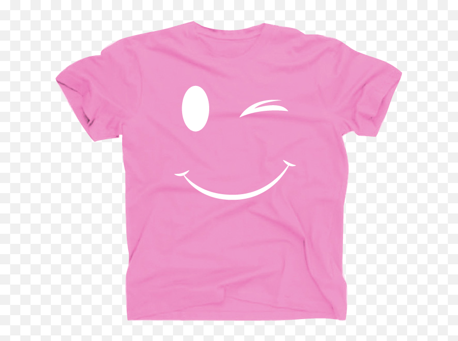 Smiley Wink Tee - Short Sleeve Emoji,Digital Winking Emoticon