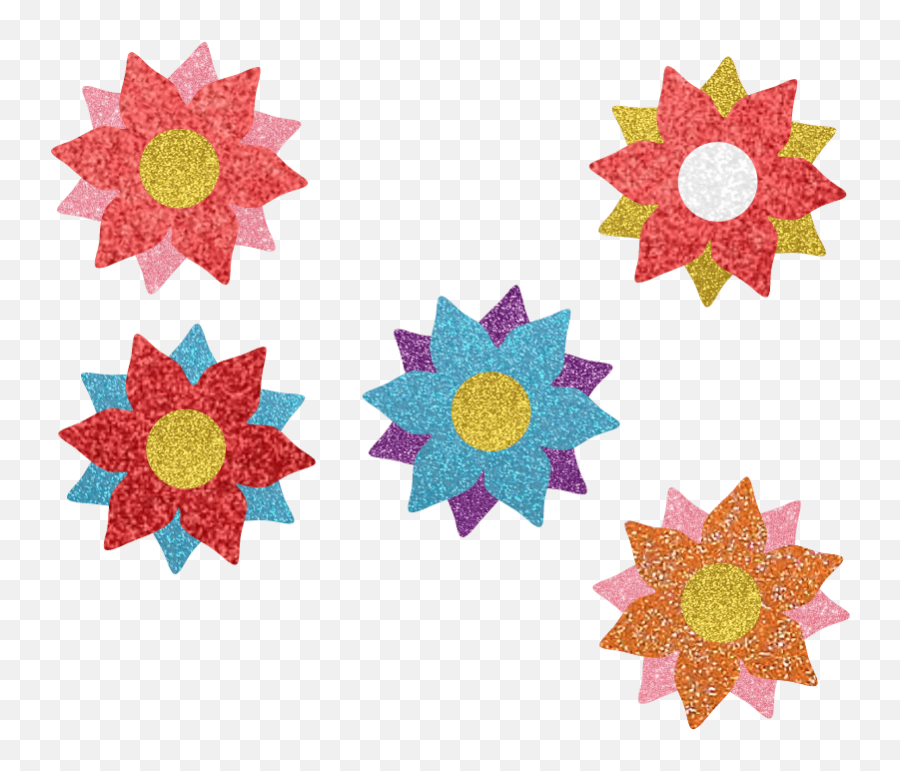 Aplique Glitter Flor - Piffer E Cia Decorative Emoji,Apliques De Emotions Em Eva