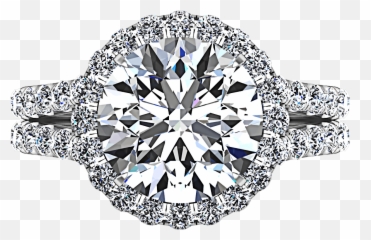 Round Diamond Halo Engagement Ring - Engagement Ring Emoji,Emotion Ring White