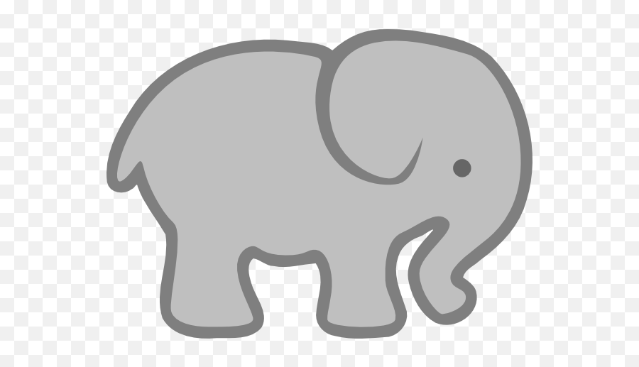 Gray Elephant Outline Clip Art At Vector Clip Art Png - Grey Elephant Clip Art Emoji,Emoji Outlines