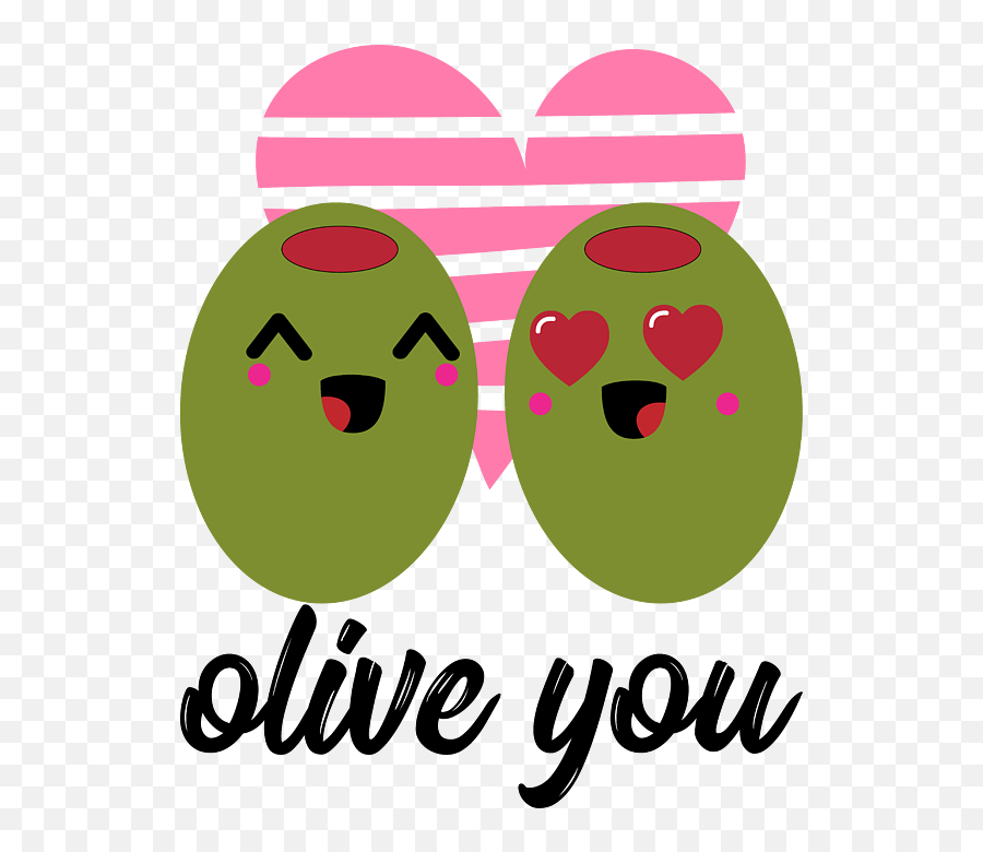 Olive You I Love You Valentines Day Heart Throw Pillow For - Dot Emoji,Throwing Hearts Emoticon
