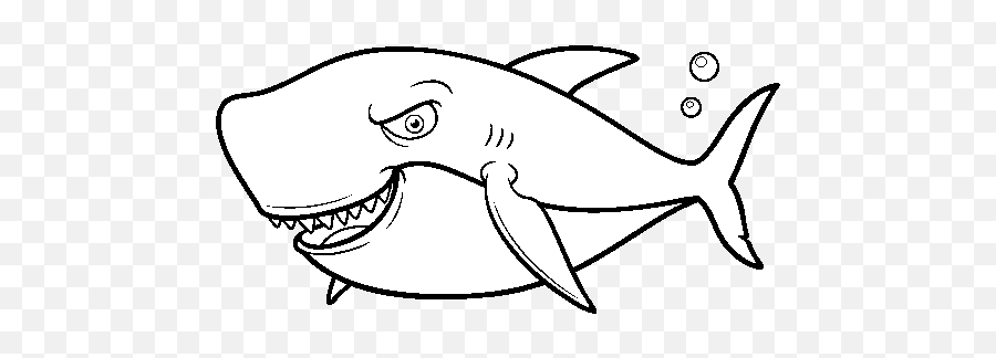Toothy Shark Coloring Page - Coloringcrewcom Imagenes De Tiburon Para Dibujar Aterrador Emoji,Shark Emotion Color Page