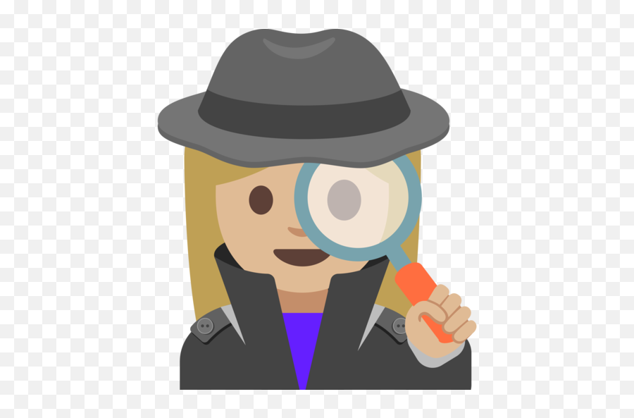 U200d Detective Mujer Tono De Piel Claro Medio Emoji,Cara De Puchero Emoticon Ingles