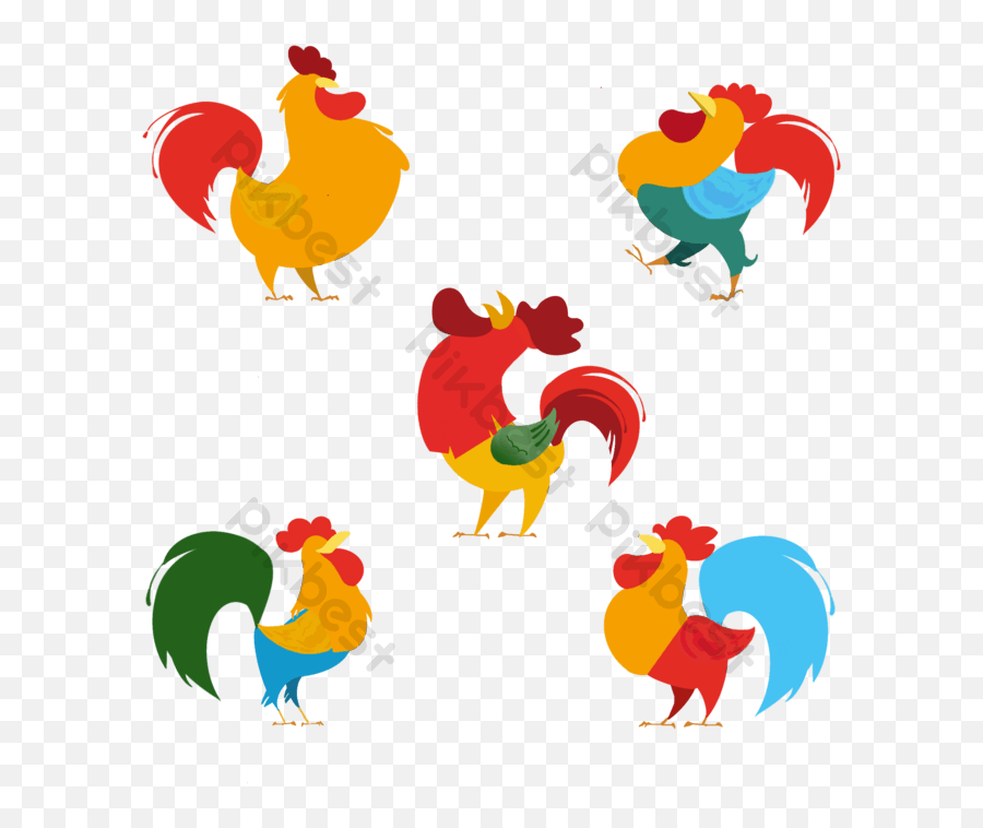Cartoon Rooster Year Happy New Year Theme Poster Eps Vector Emoji,Lunbar New Year Lantern Emoji