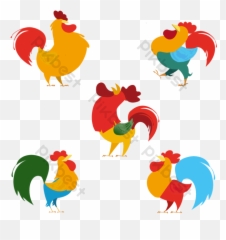 Cartoon Rooster Year Happy New Year Theme Poster Eps Vector Emoji,Lunbar New Year Lantern Emoji