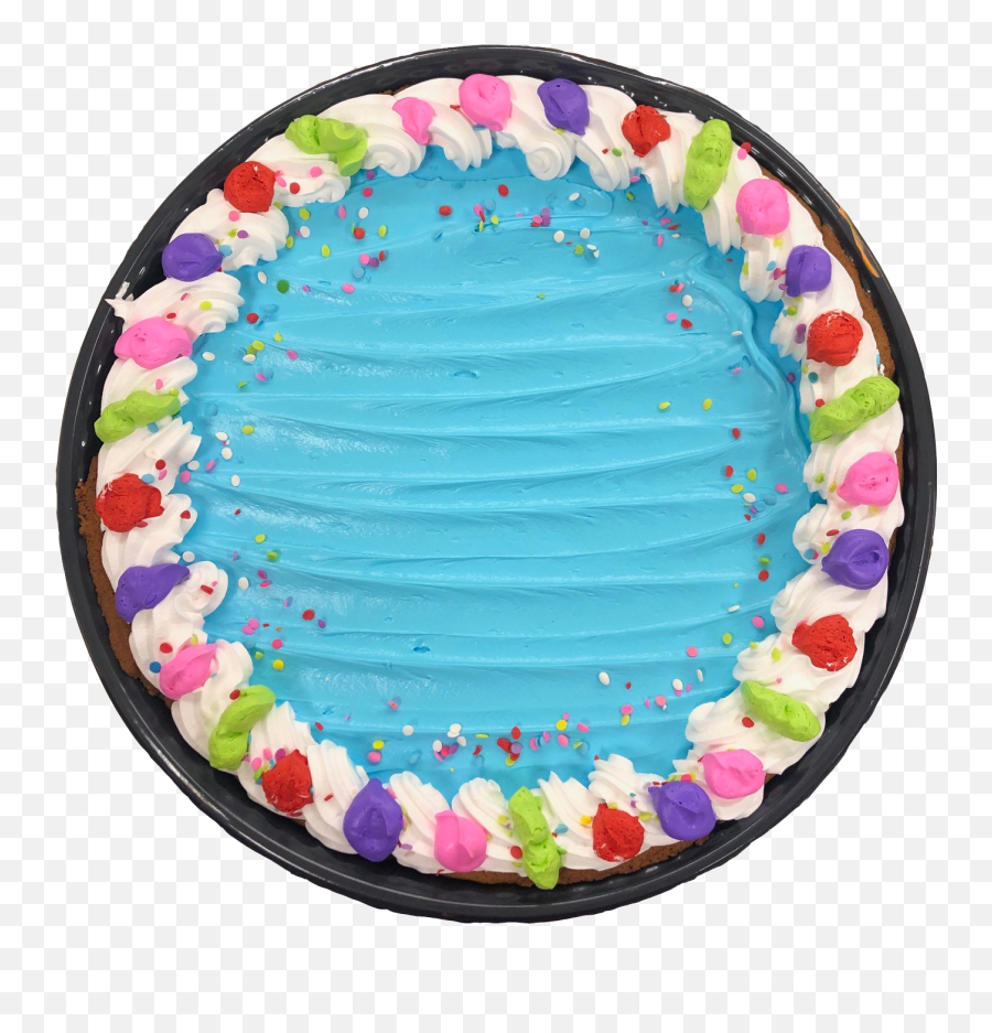 Jumbo 12 Chocolate Chip Cookie Cake - Blue Waves Dot Emoji,Emoji Sheet Cakes