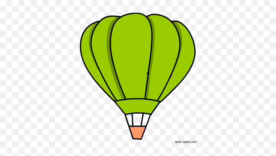 Free Hot Air Balloon Clip Art - Hot Air Balloon Clipart Green Emoji,Hot Air Balloon Emoji
