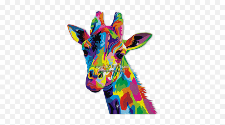 Neon Color Giraffe Fashion Custom Iron - Neon Color Of Giraffe Emoji,Fabric Of Emotion