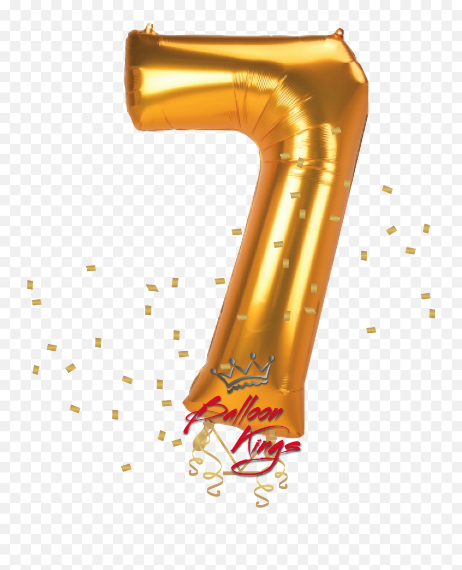 Gold Jumbo Number 7 - Balonek Íslo 1 7 Emoji,Tree Boy Girl Notes Emoji,