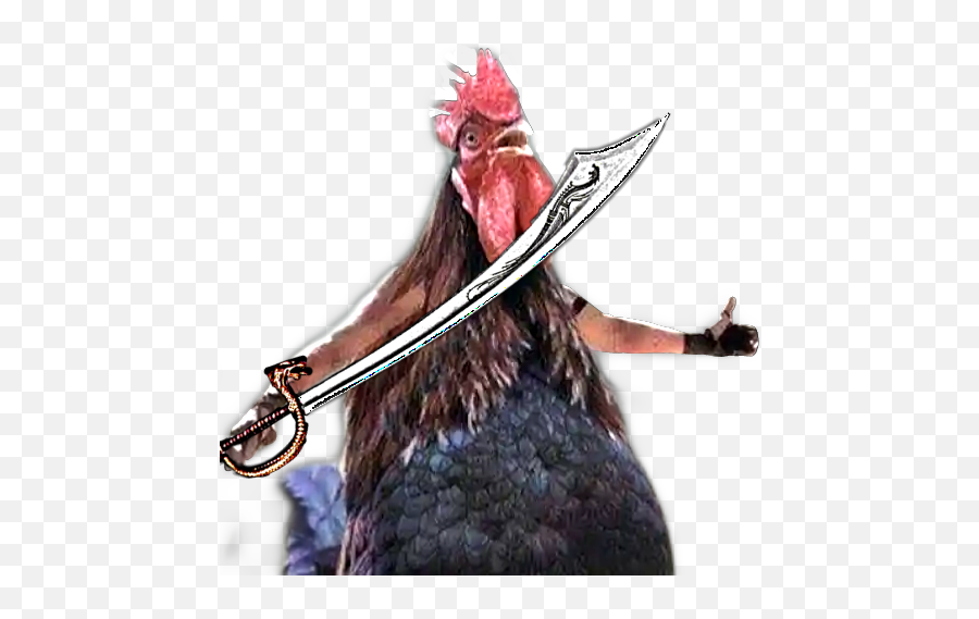 Knife Sword Gun Tranquilo Chicken Sticker By Farstito - Fictional Character Emoji,Emojis Brabos