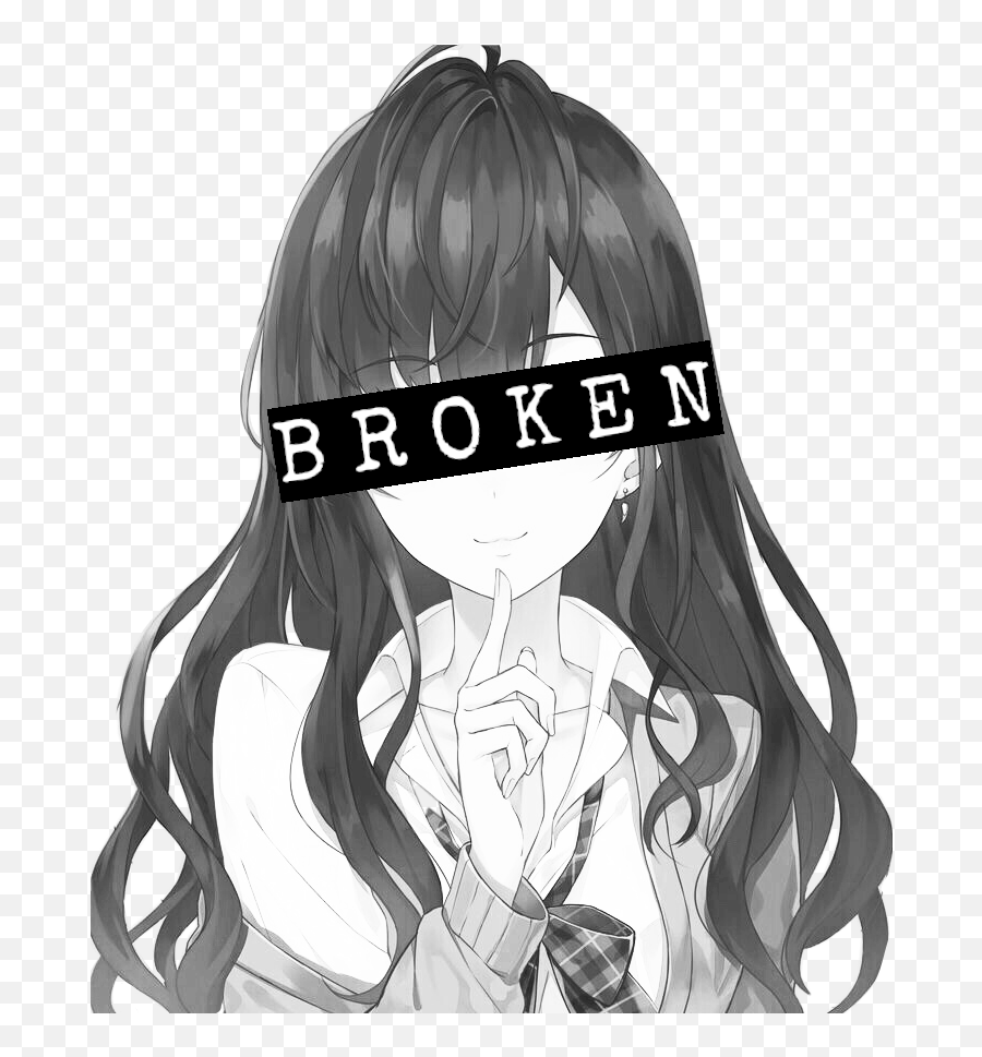 Anime Girl Broken Blank Template - Depressed Sad Anime Girl Emoji,Anime Girls Emotion Chart