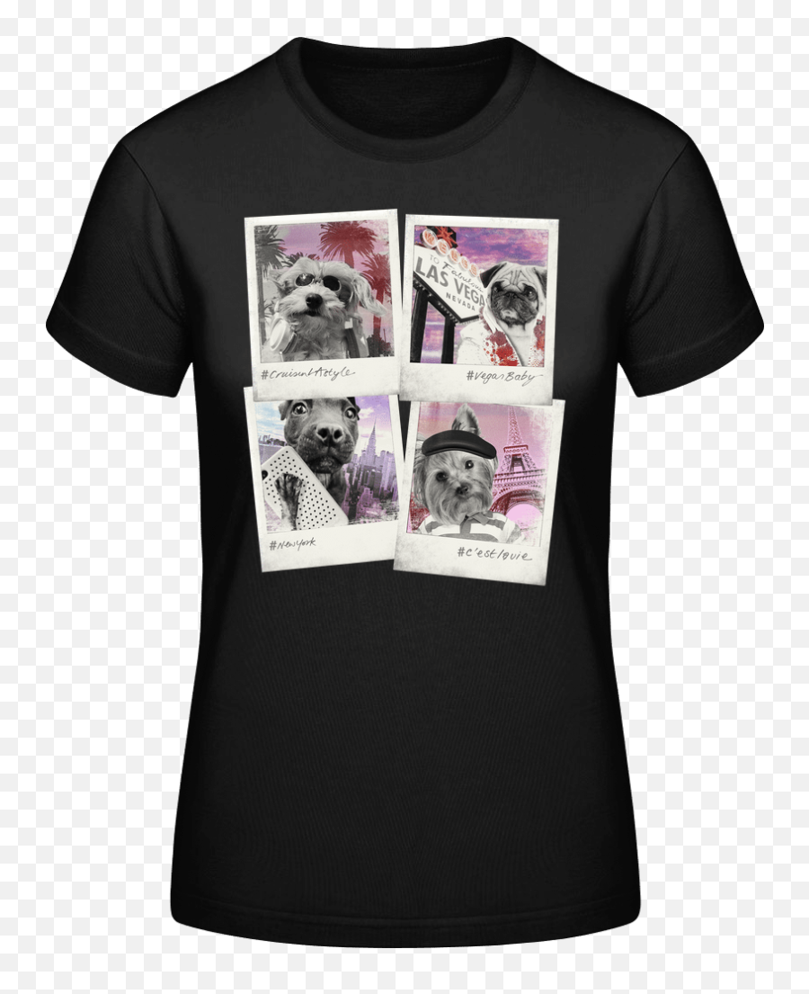 Polaroids Chien T - Shirt Standard Femme Fictional Character Emoji,Schnauzer Emoji