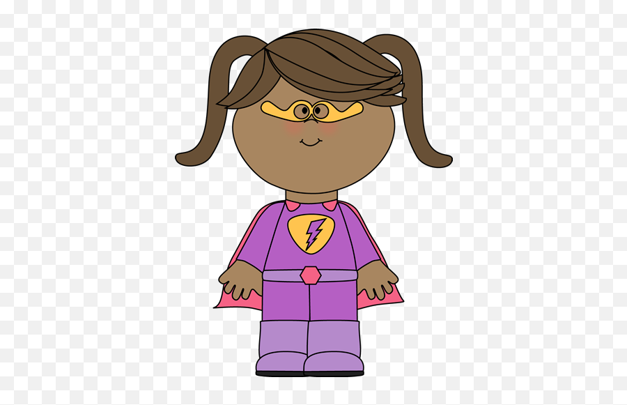 Little Girl Superhero Clip Art - Little Girl Superhero Image Kid Superhero Clip Art Emoji,Showing Emotion With Masks Superheroes