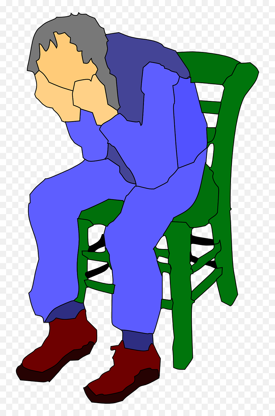 Cartoon People Crying - Man Sitting On A Chair Clipart Emoji,Kik Avocado Emoji