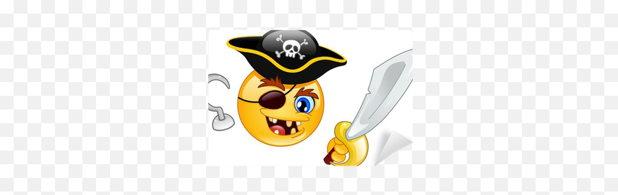 Fotomural Emoticon Pirata U2022 Pixers - Vivimos Para Cambiar Emoji,Imagenes De Emoticon Pirata