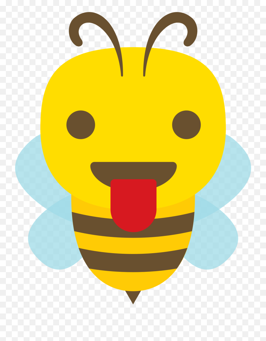 Free Emoji Bee Cartoon Tongue Png With - Bee Emojis,Tongue Emoji Png