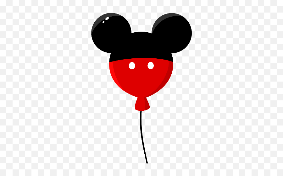 Balloon Mickeymouse Red Black Sticker By Stephanie - Dot Emoji,Mickey Mouse Ears Emoji