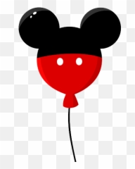 Balloon Mickeymouse Red Black Sticker By Stephanie - Dot Emoji,Mickey Mouse Ears Emoji