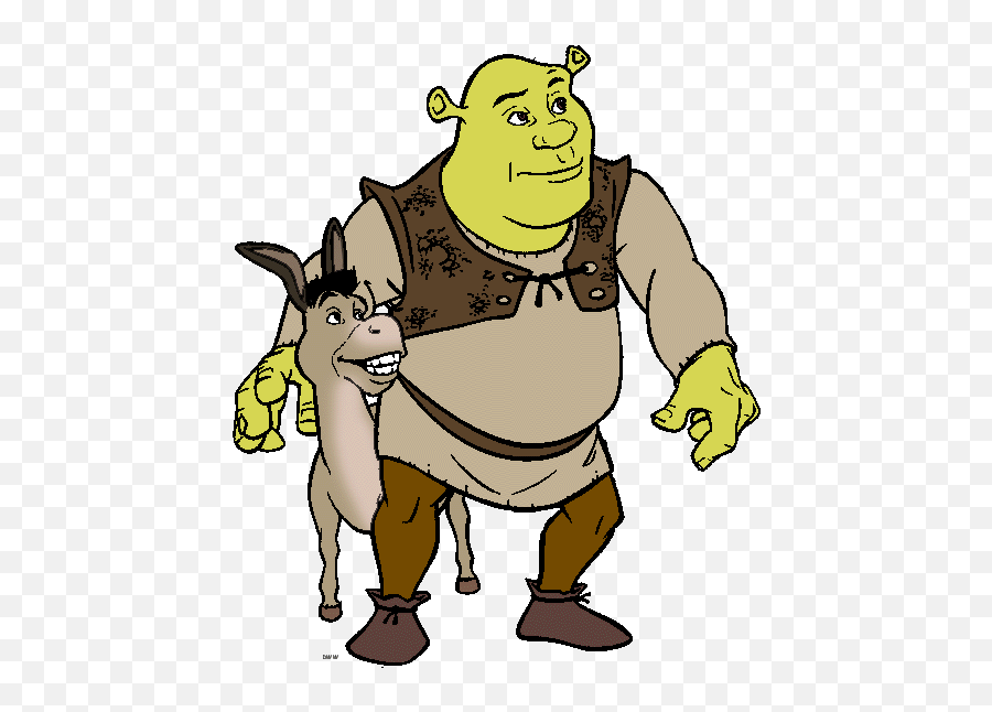 Donkey And Shrek Clipart - Clip Art Library Shrek Clipart Emoji,Shrek Emoticon