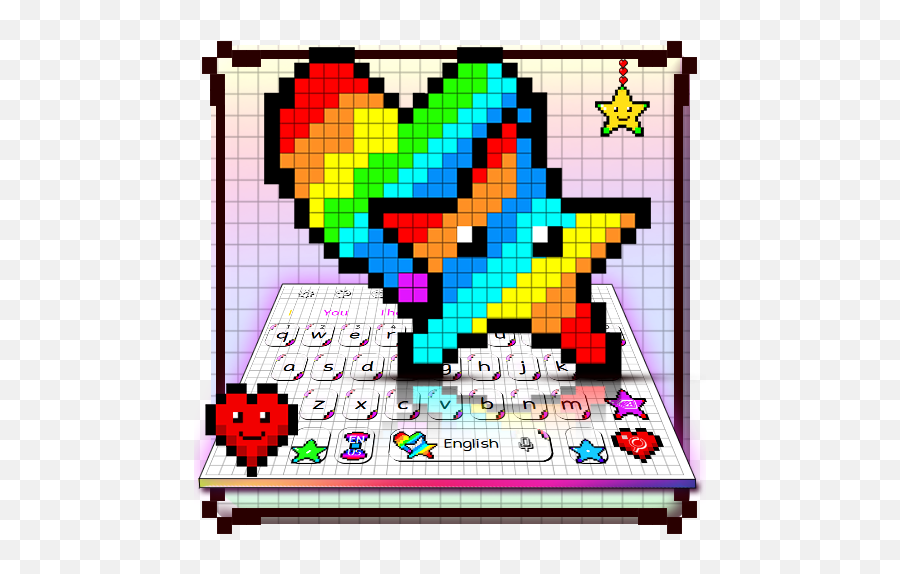 Beautiful Color By Number Keyboard Theme - Google Play White Star Pixel Art Emoji,How To Turn On Emojis On Galaxy S5