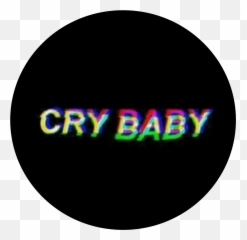 Cry Baby Glitch Black Sticker - Dot Emoji,Tumblr Cry Baby Emojis