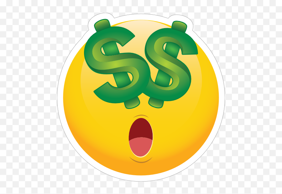 Cute Money Eyes Dollars Emoji Sticker - Emoji With Money Eyes,Money Emoji