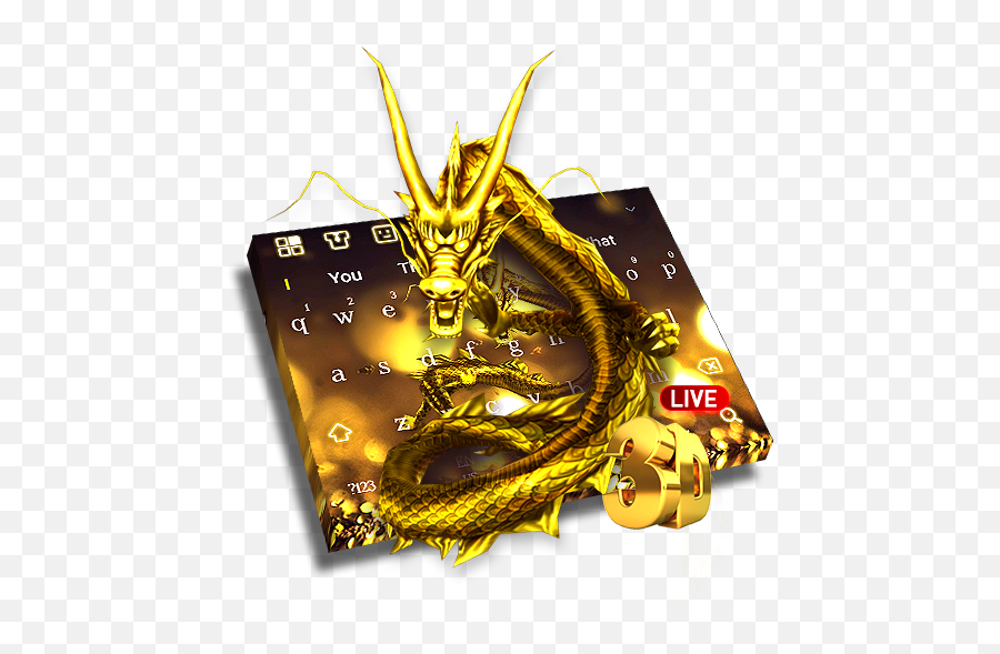 3d Live Gold Dragon Keyboard For Android - Download Cafe Mythical Creature Emoji,3d Animated Emojis For Android