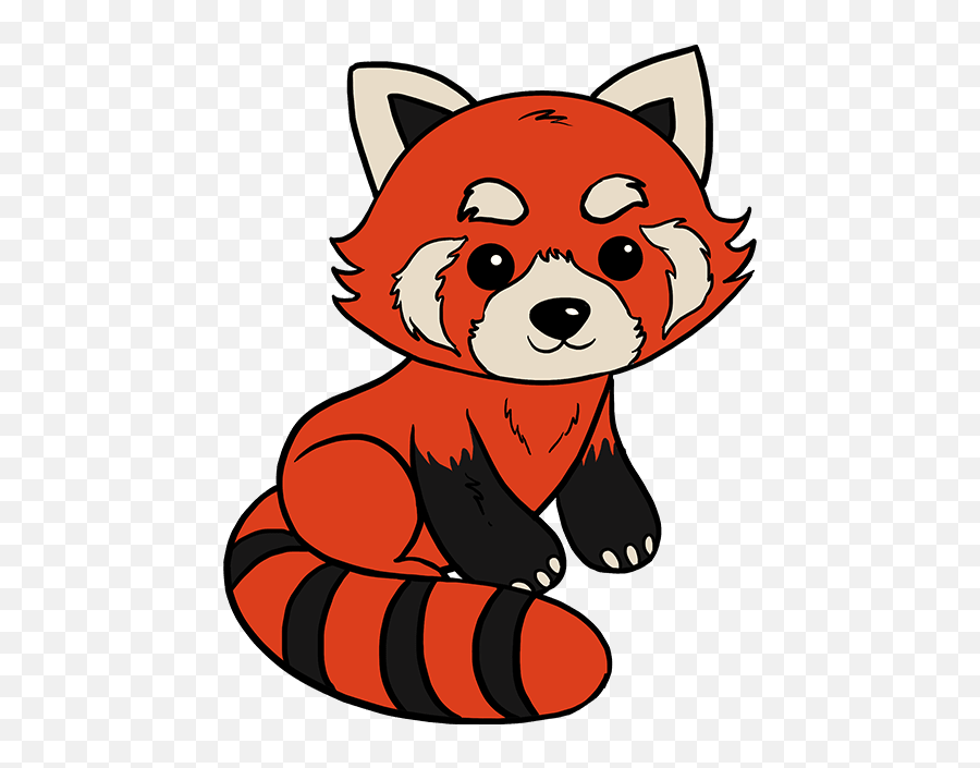 Red Panda Drawing Easy Step By Step - Easy Red Panda Drawings Emoji,Red Panda Emoji