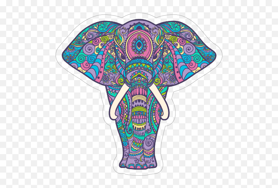 Pastel Elephant Boho Sticker - Elephant Colors Emoji,Elephants Emoji