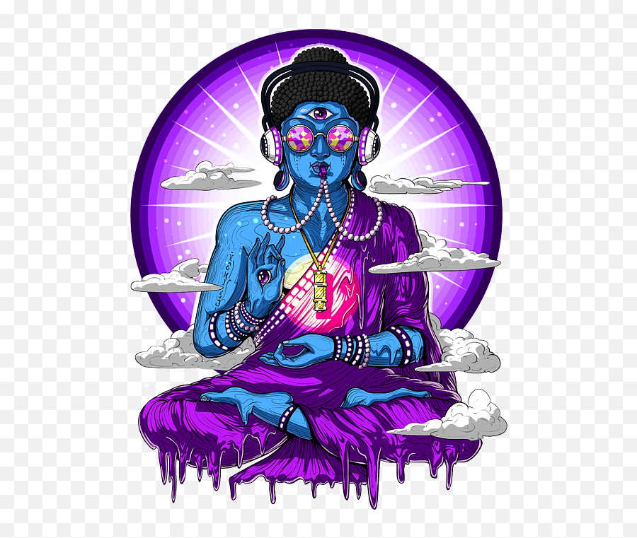 Psychedelic Psytrance Buddha Greeting Card For Sale By - Psychedelic Buddha Emoji,Buddha Emoticon Android