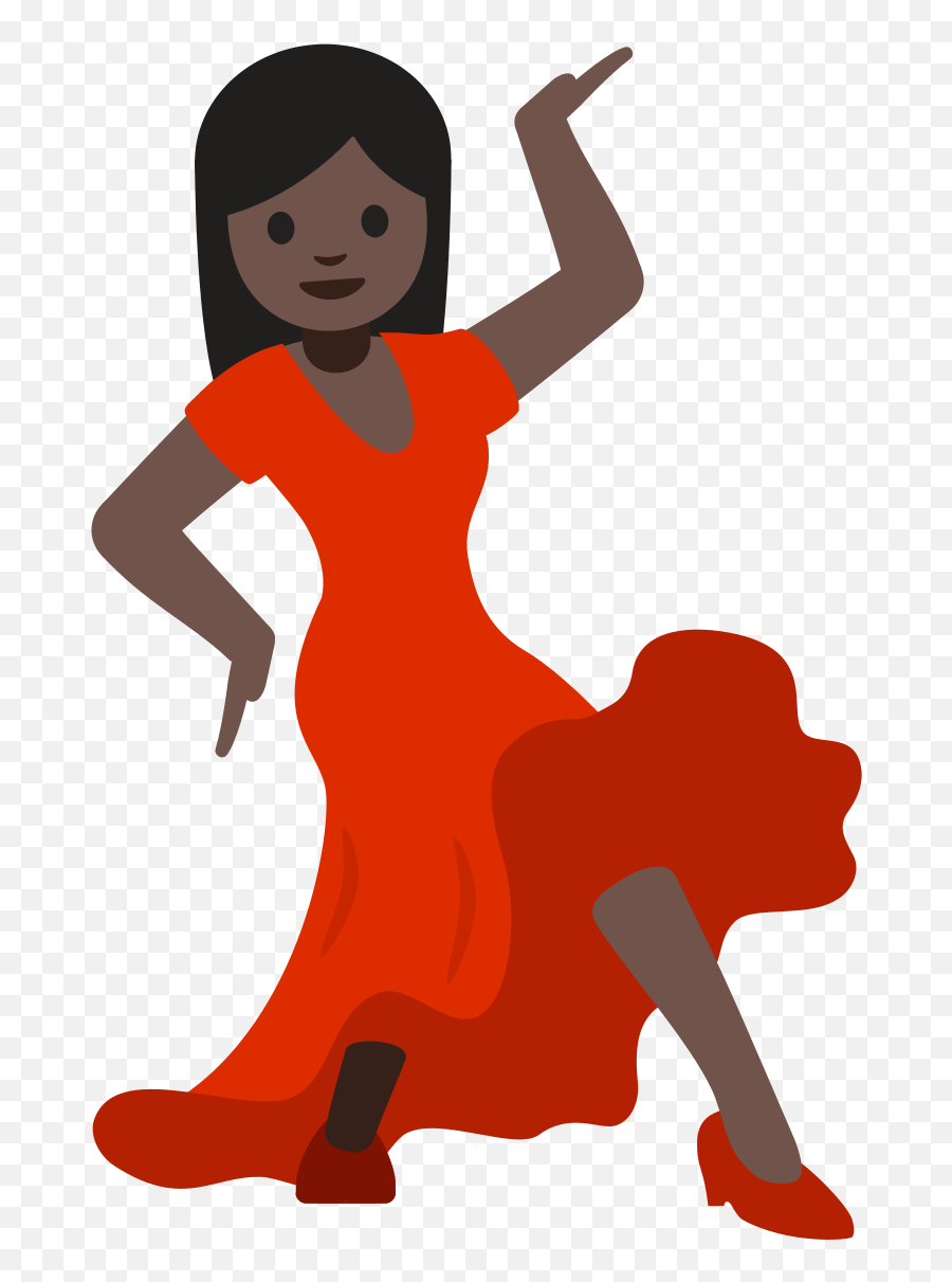 Emoji U1f483 1f3ff - Dance Smiley Png,Jumping Up And Down Emoji