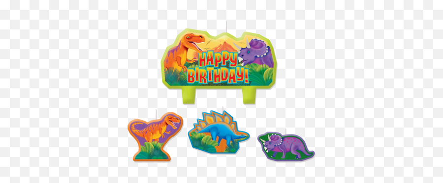 Dinosaur Party Candles Auckland Just Party Supplies Nz - Dinasours Happy Birthday Cake Topper Emoji,Dino Emoji