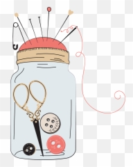 Sewing Sewingkit Button Sticker - Plant Pin Cushion Clip Art Emoji,Sewing Button Emoji