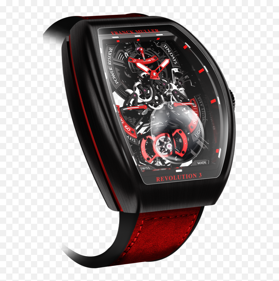 Franck Muller Revolution 3 - Franck Muller Vanguard Revolution 3 Skeleton Emoji,Emotion Smartwatch