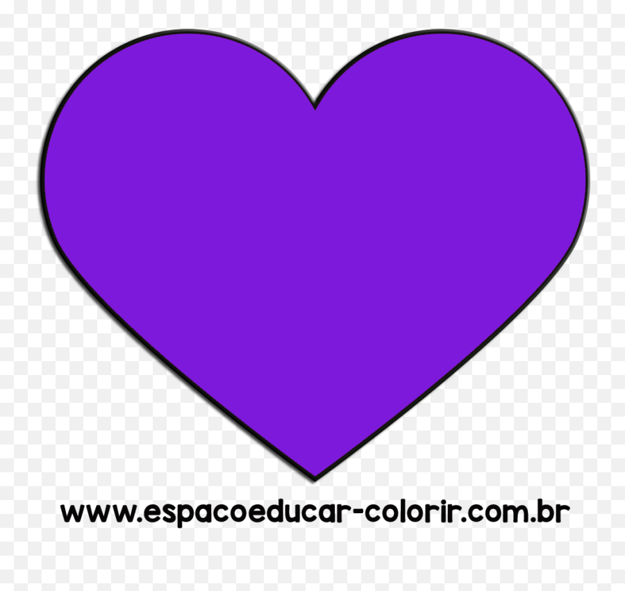 Educar Desenhos Pintar Colorir Imprimir - Clipart Purple Heart Emoji,Cora?ao Png Emoji