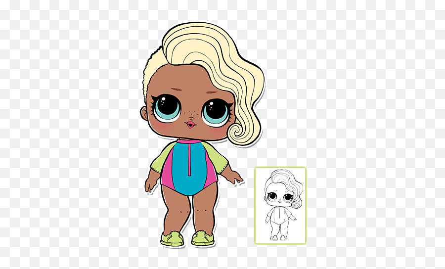 Download Lol Surprise Doll Coloring Pages Page 6 Color Your - Lol Surfer Babe Png Emoji,Lol Surprise Emojis