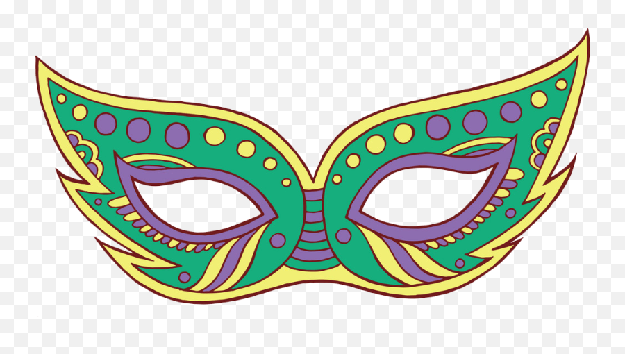 Mask Clipart - Mardi Gras Coloring Free Emoji,Mardi Gras Mask Movie Emojis