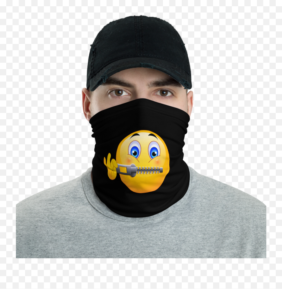 Shut Your Mouth Emoji Neck Gaiter Face Mask Seventy Fyve - Cloth Covering The Neck,Mask Emoji