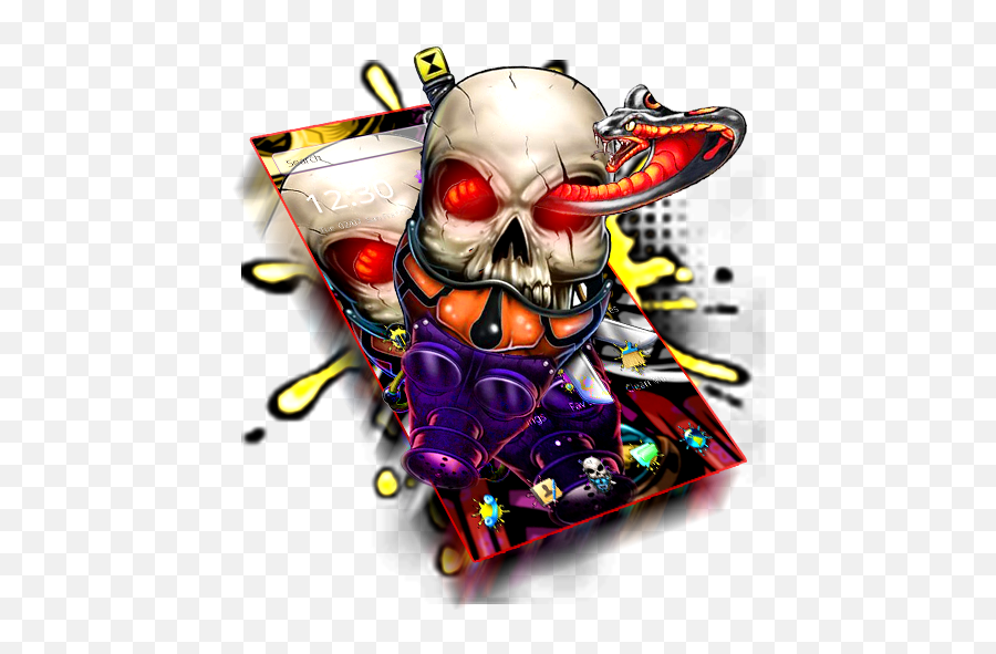 Rock Skull Graffiti Theme Apk 111 - Download Apk Latest Scary Emoji,Lightning Skull Emoji