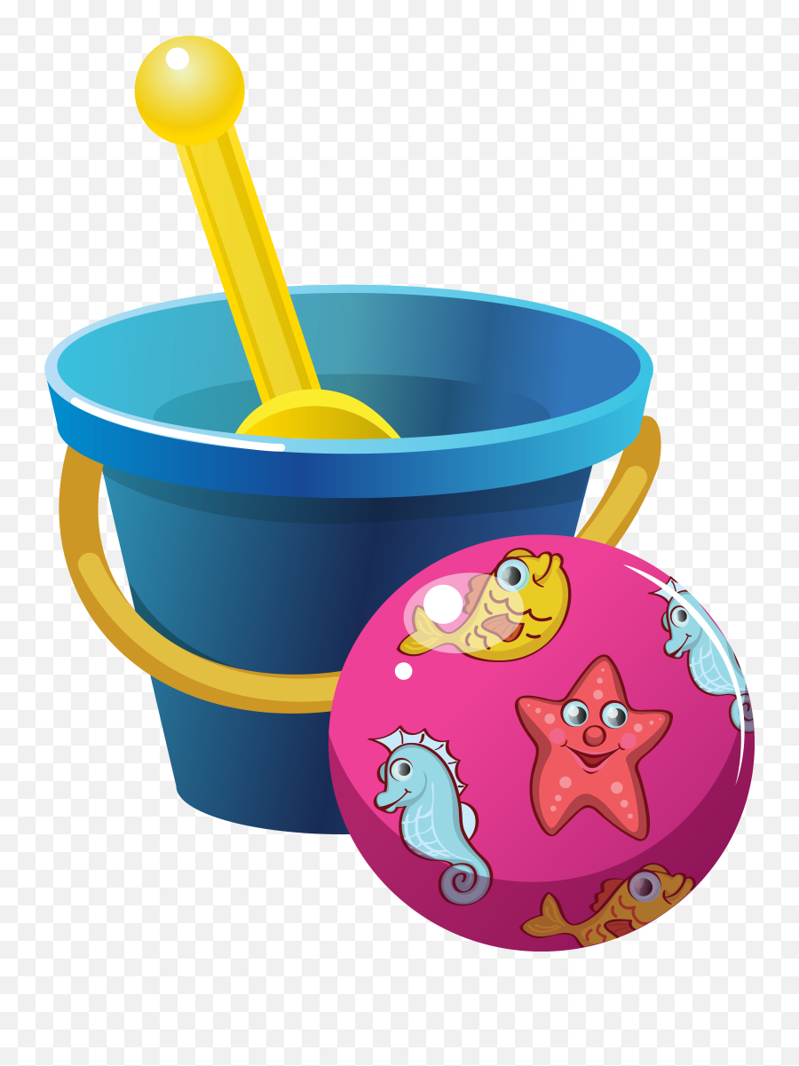 Best Bucket Transparent Background - Clipart Of Beach Toys And Ball Emoji,Clipart No Backs Transparent .png Format Emoticons