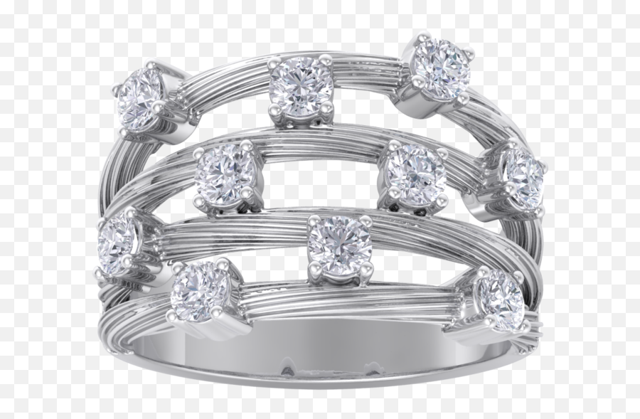 Multi - Band Ring In White Gold With White Diamonds Of 090 Ct In Weight Solid Emoji,Heart Emoticon Ring Silver