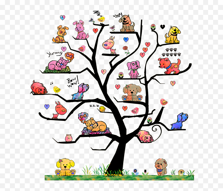 Dog Tree Dogs In Of - Arbol De La Vida Con Notas Musicales Emoji,Tree Of Life Emotions