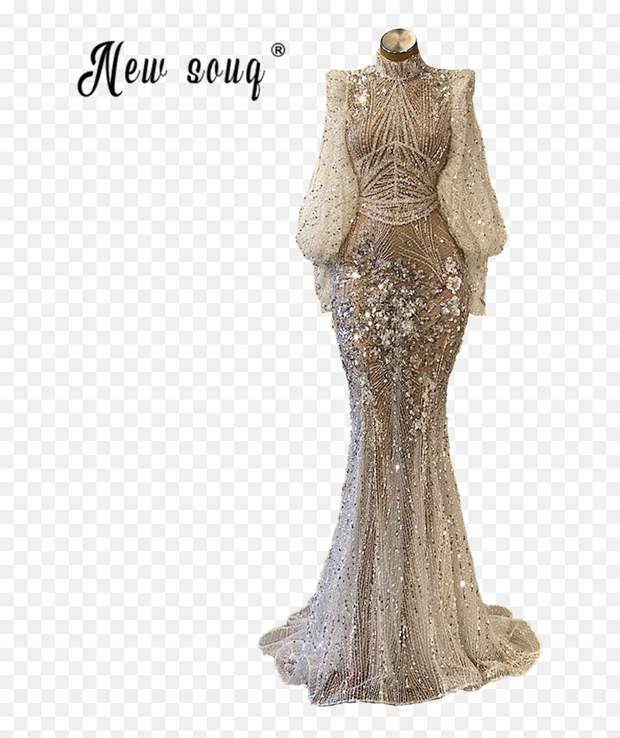 Shiny Ivory High Neck Sequins Mermaid Evening Dresses Long Emoji,Mermaid Sequin Emoji Top