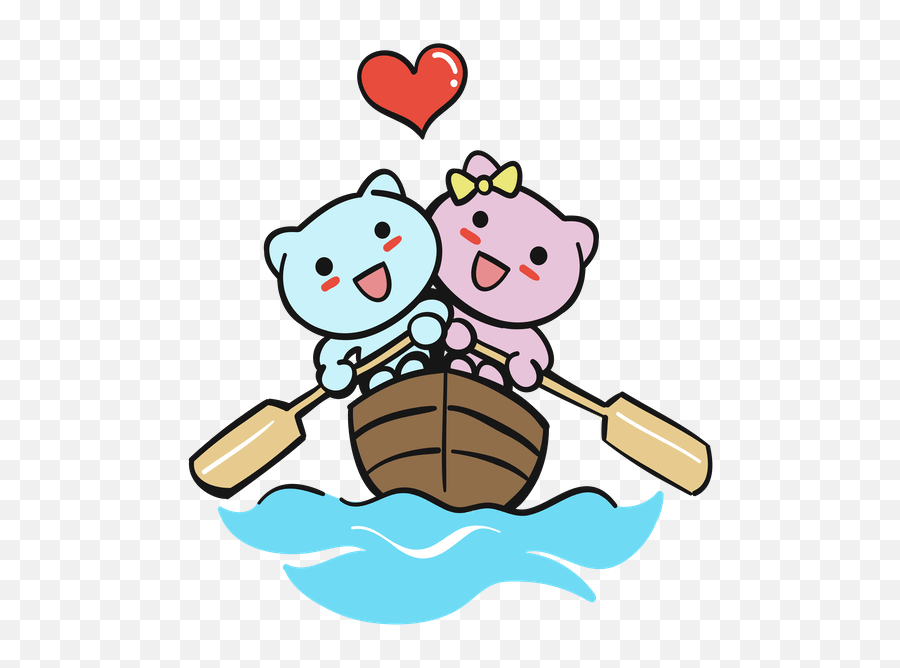 Love Is Rowing A Boat Together Clipart - Happy Emoji,Rowing Emoji